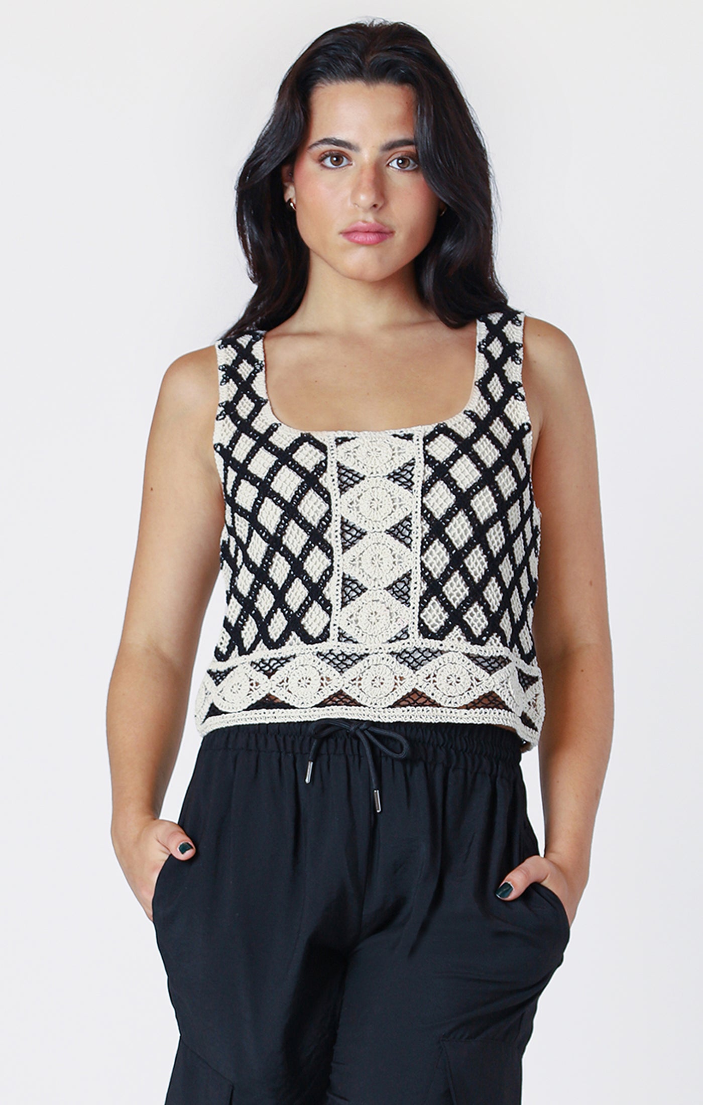 Room 34 Crochet Knit Top