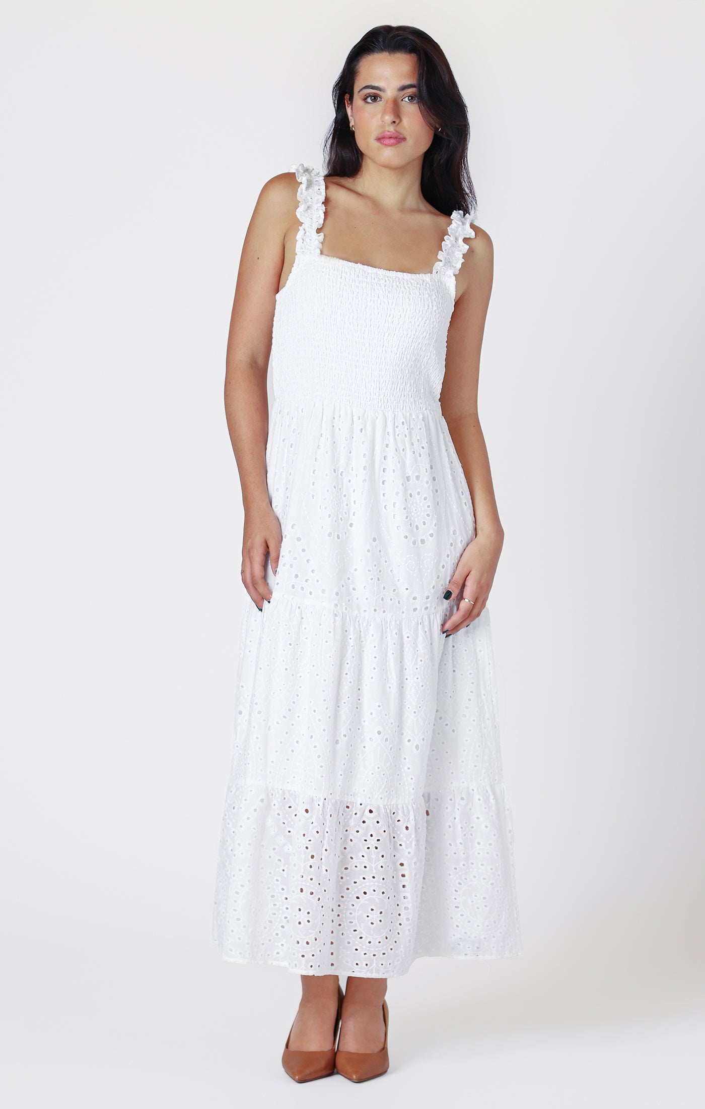 Room 34 Embroidered Eyelet Maxi Dress