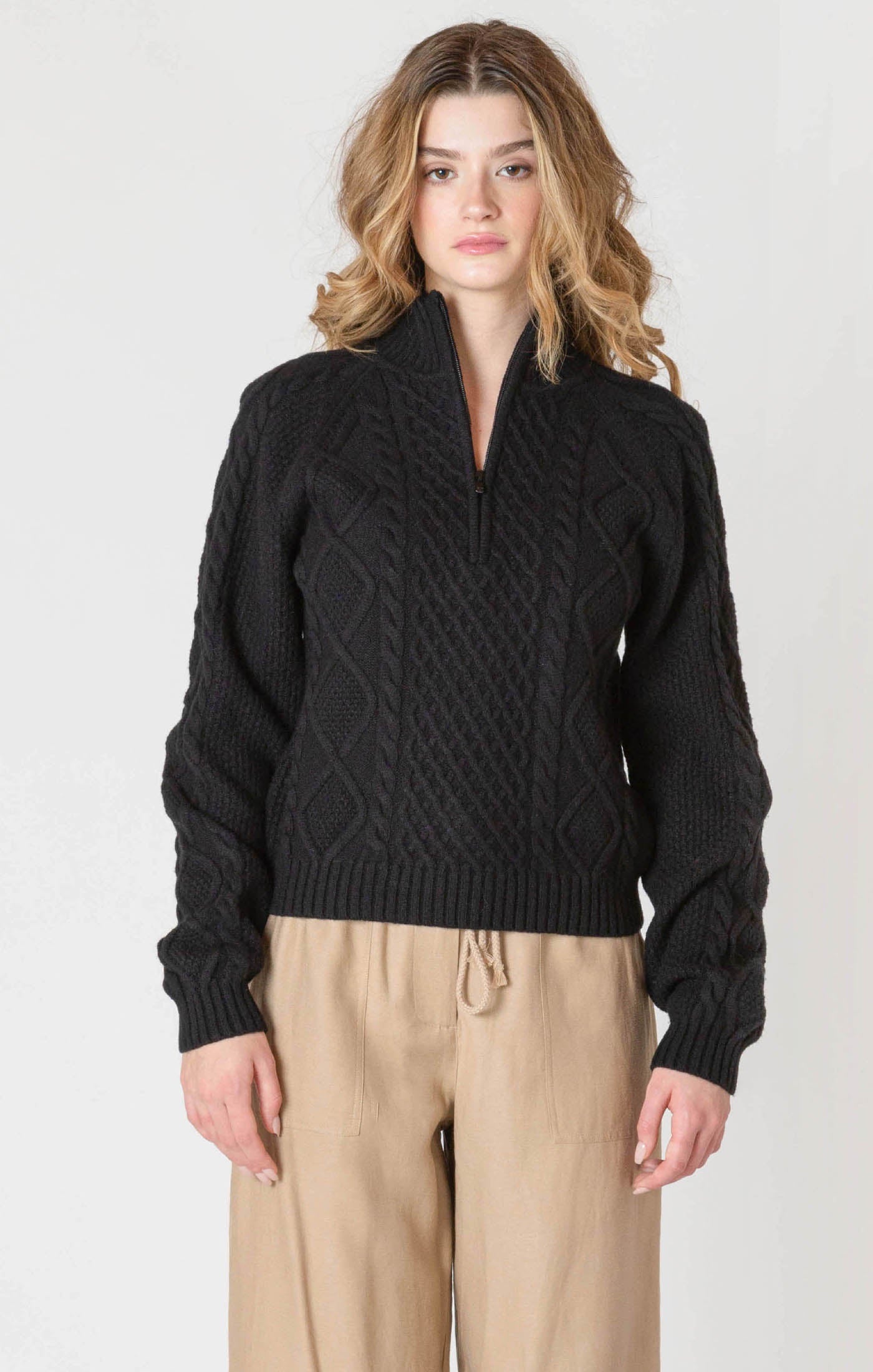 Room 34 Half Zip Cable Sweater