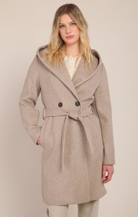 Room 34 Belted Hooded Coat
