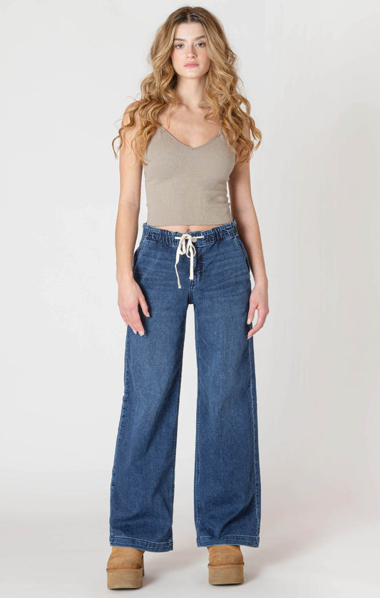 Room 34 Wide Leg Knit Denimi Pant