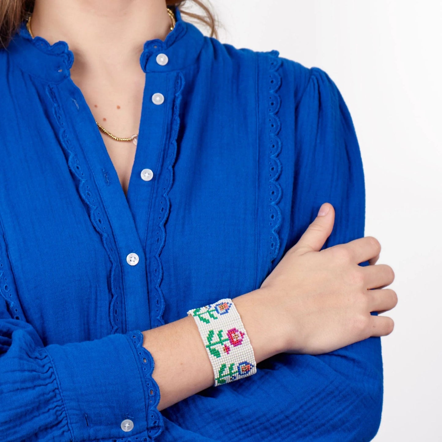 Kendall Floral Beaded Stretch Bracelet Multi