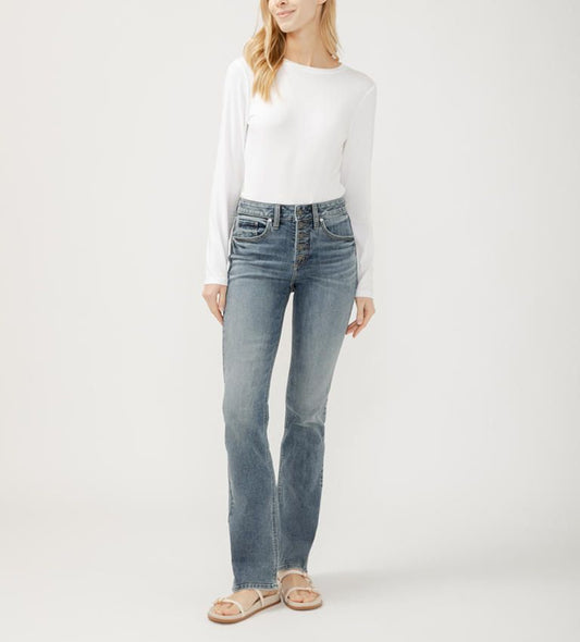 Silver Avery Slim Boot Cut Jeans