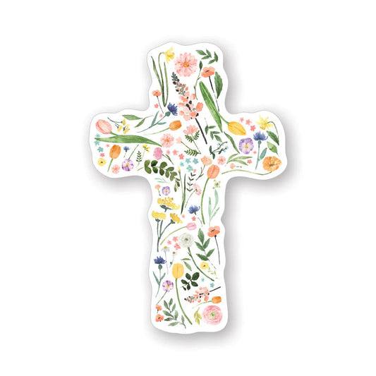 Floral Cross Sticker