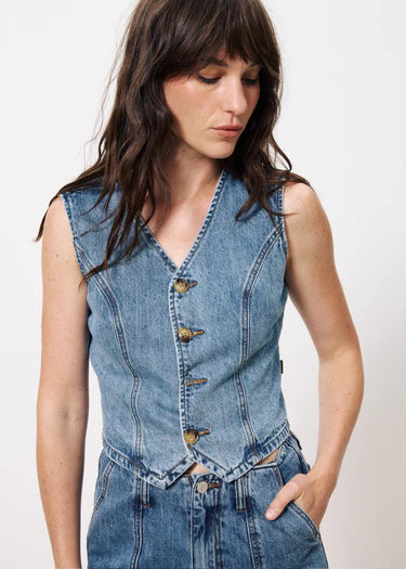 FRNCH Carima Blue Jean Suit vest