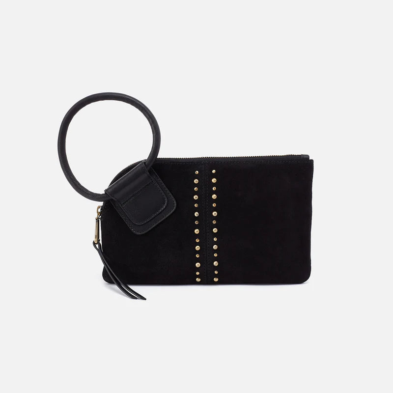 Hobo Sable Wristlet Black Suede