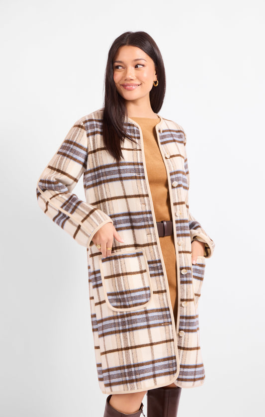 Sadie & Sage Anna Plaid Brushed Coat
