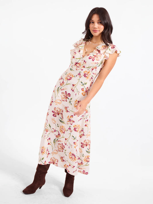 Sadie & Sage Earth Song Ruffle Midi Dress