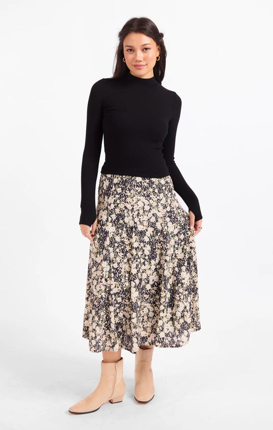 Sadie & Sage Painted Fields Midi Skirt