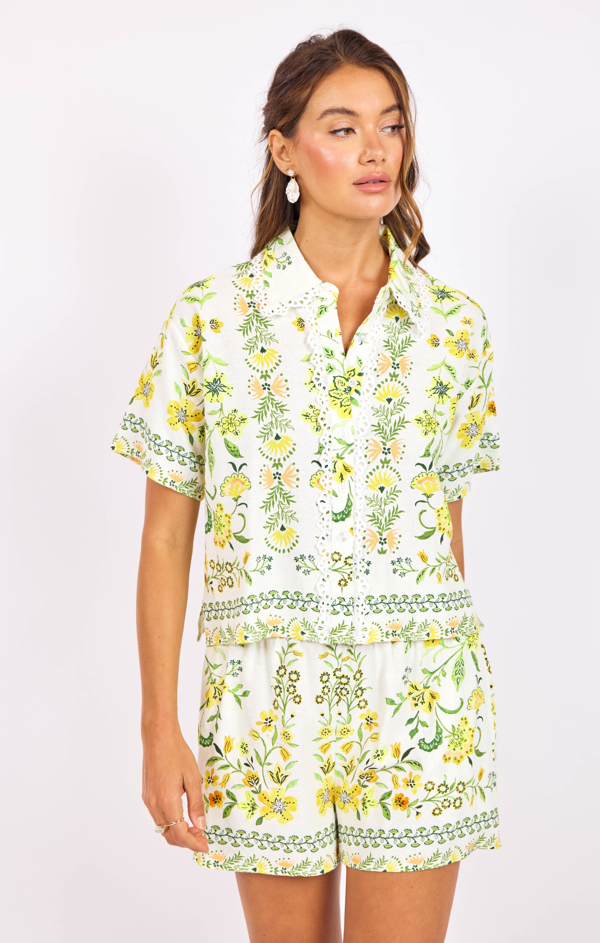 Sage The Label Dandelion Dreams Floral Shirt
