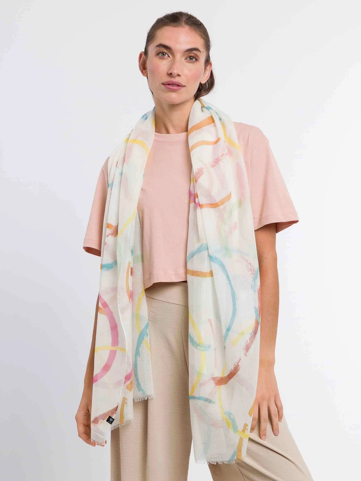 Scarf With Colorful Circles