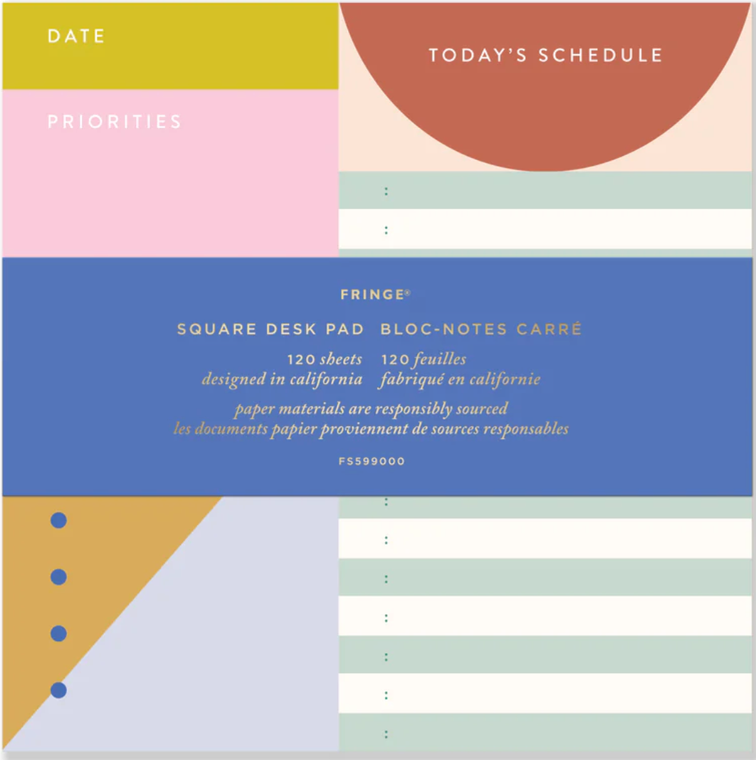 Color Block Square Desk Planner – Emma Downtown