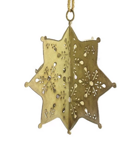 Metal 3D Snowflake Ornament With Cut-Outs