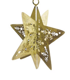 Metal 3D Snowflake Ornament With Cut-Outs