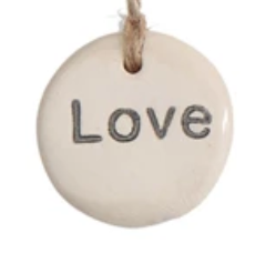 Tag Ornament with Holiday Word Love