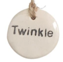 Tag Ornament with Holiday Word Twinkle