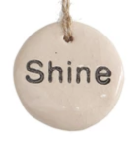 Tag Ornament with Holiday Word Shine