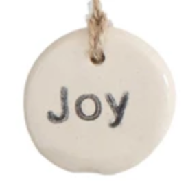 Tag Ornament with Holiday Word Joy