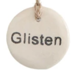 Tag Ornament with Holiday Word Glisten