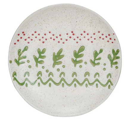 Hand-Stamped Stoneware Plate