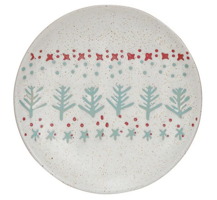 Hand-Stamped Stoneware Plate