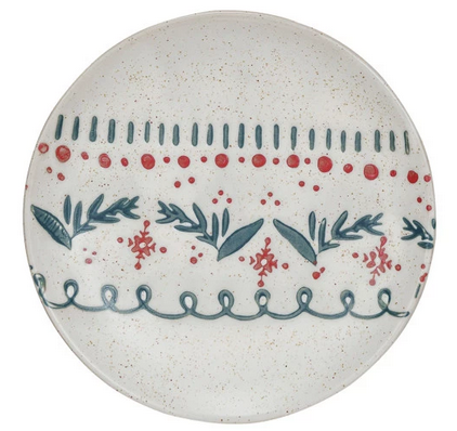 Hand-Stamped Stoneware Plate