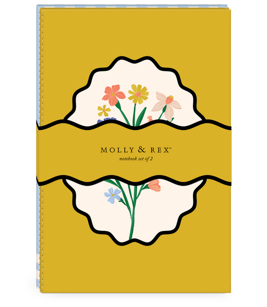 Vintage Borders Flowers Notebook Set