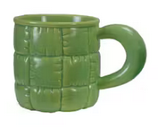 Stoneware Mug with Quilted Puffer Design