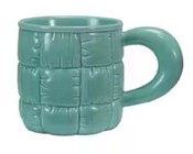 Stoneware Mug with Quilted Puffer Design