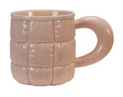 Stoneware Mug with Quilted Puffer Design