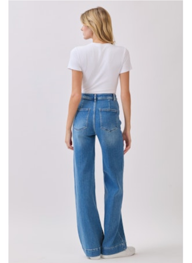 L.T.J. Andrea Wide Leg Jeans With Pintuck