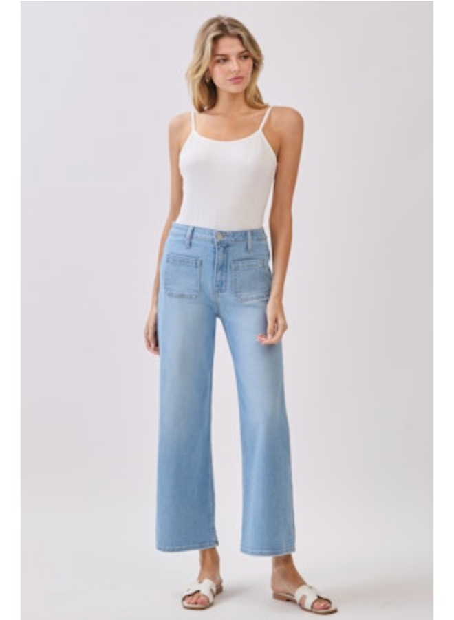 L.T.J. Front Patch Pocket Wide Leg Jean