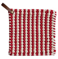 Cotton Crocheted Pot Holder With Leather Loop