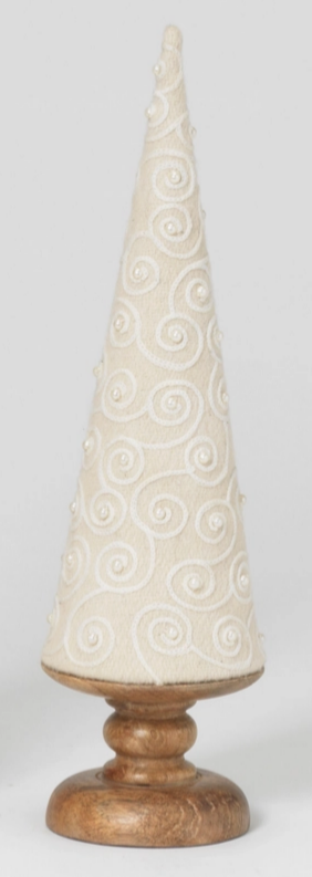 Scroll Design Pearl Embellished Cones