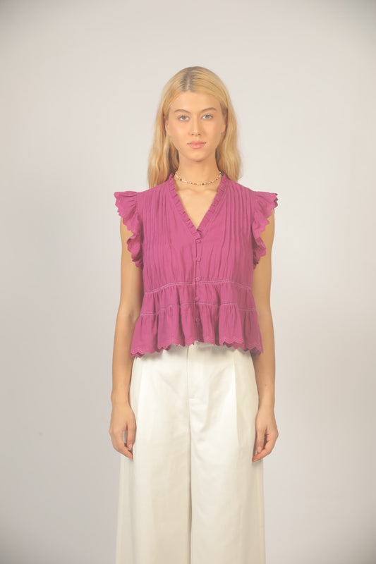 See U Soon Ruffle Sleeve Top