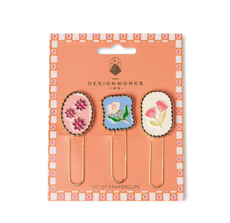 Set of 3 Paperclips - Framed Floral