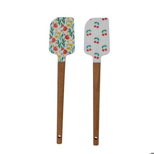 Silicone & Wood Two-Sided Spatula