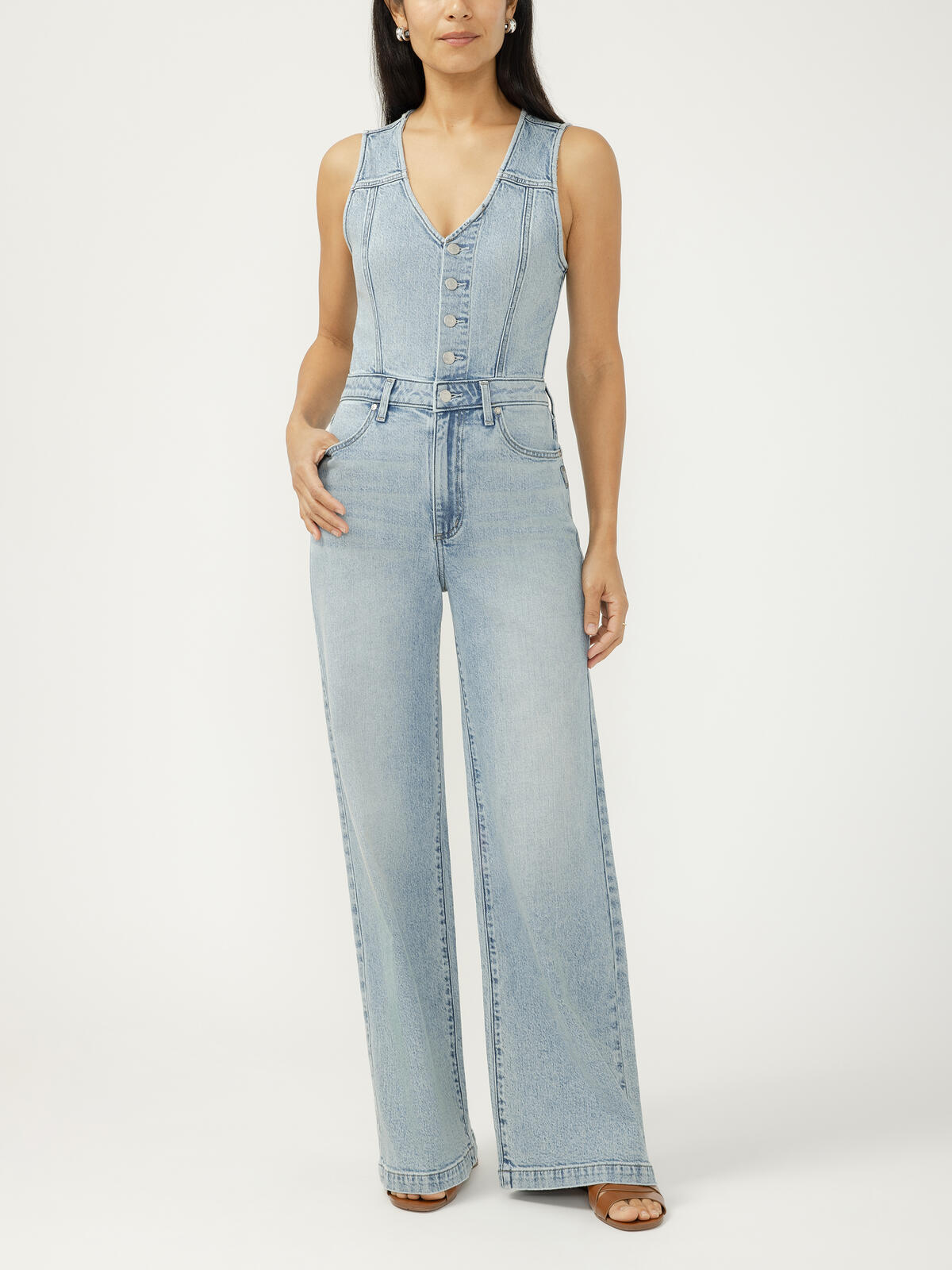 Silver Wide Leg Vest Jumpsuit
