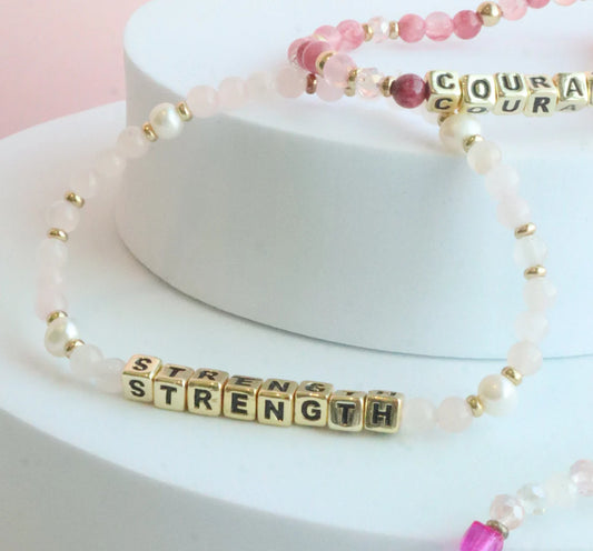 Strength Colorful Words Bracelet