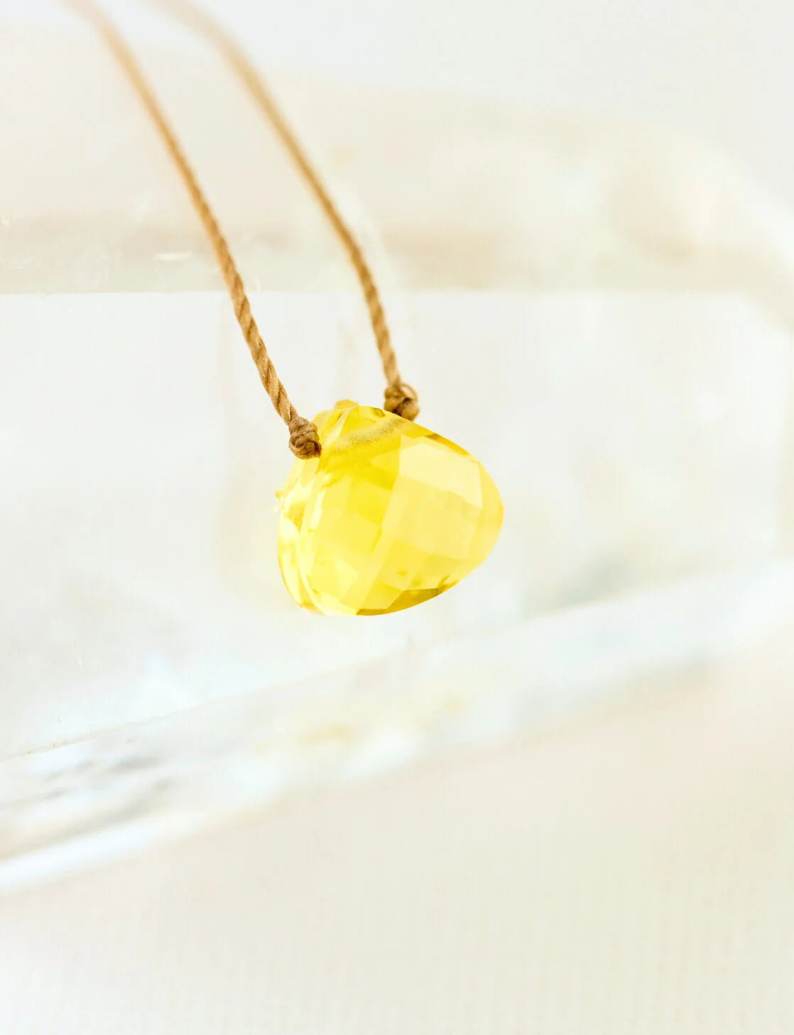 Sunshine Yellow Crystal Soul Shine Necklace for Joy