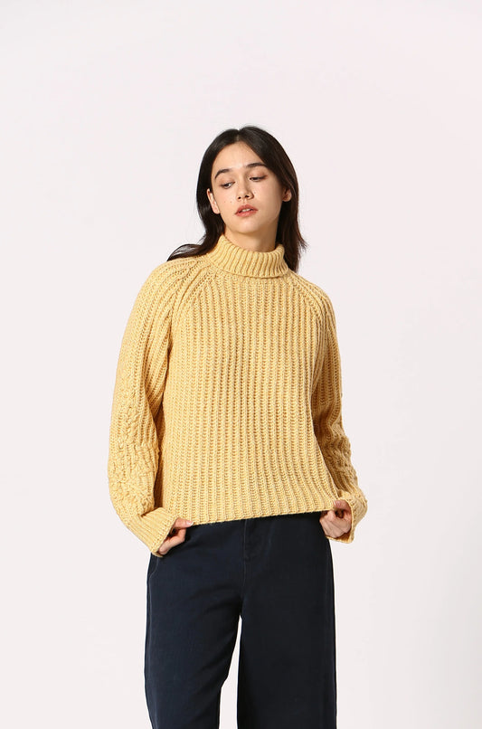 The Korner Chunky Knit Mock Neck Sweater