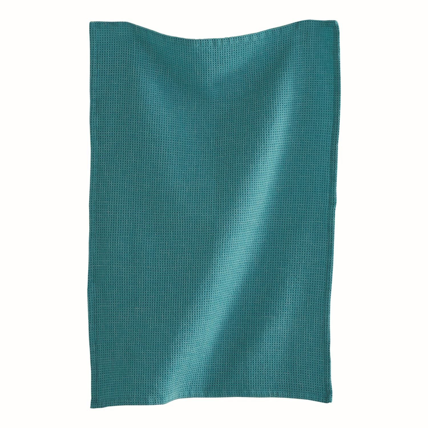 Classic Waffle Weave Turquoise Dish Towel