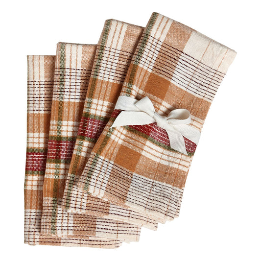 Eva Slub Weave Plaid Napkin Set