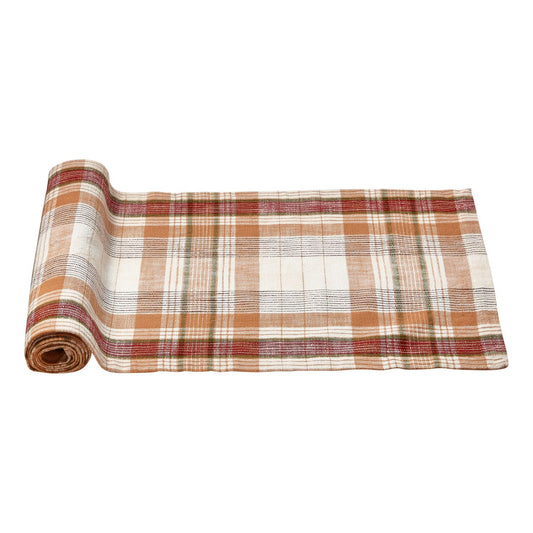 Eva Slub Weave Plaid Runner