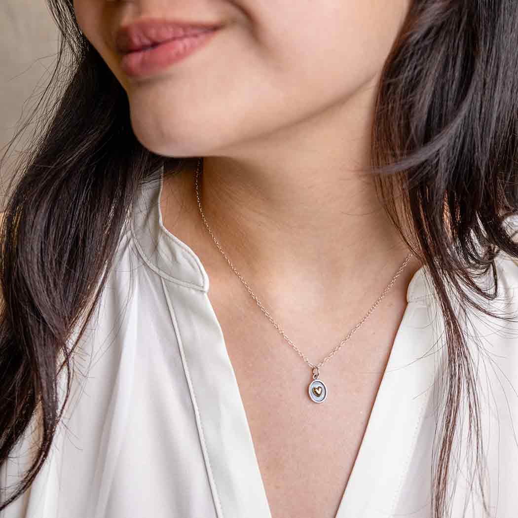 Sterling Silver Shadow Box Heart Necklace