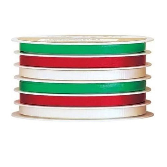 Red/Green/White 6-Channel Curling Ribbon