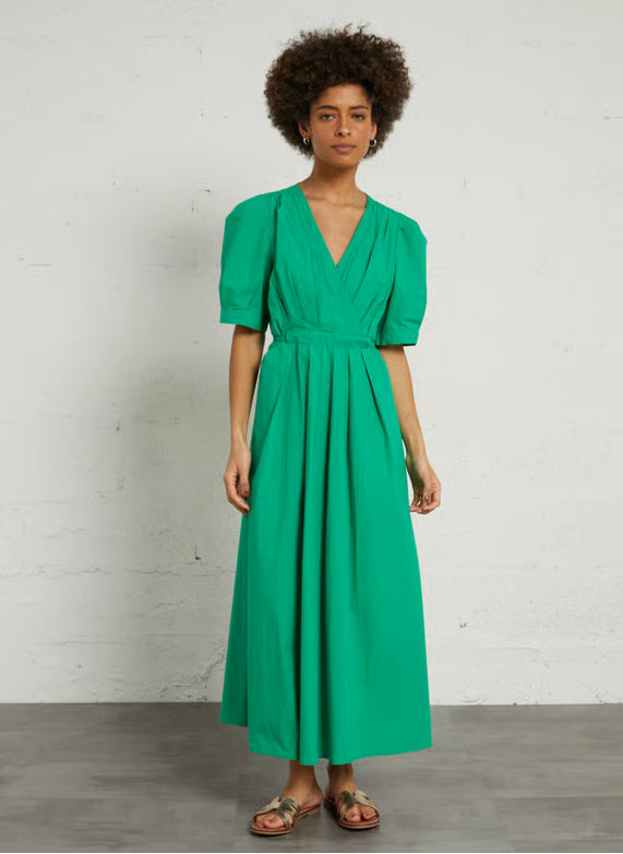 The Korner Long Cotton V-Neck Dress