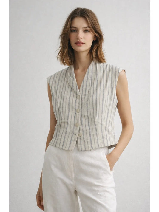 The Korner Seaside Stripe Tailored Vest