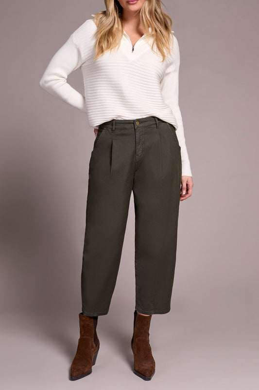 Tribal Audrey Mid Rise Girlfriend Barrel Crop Jeans