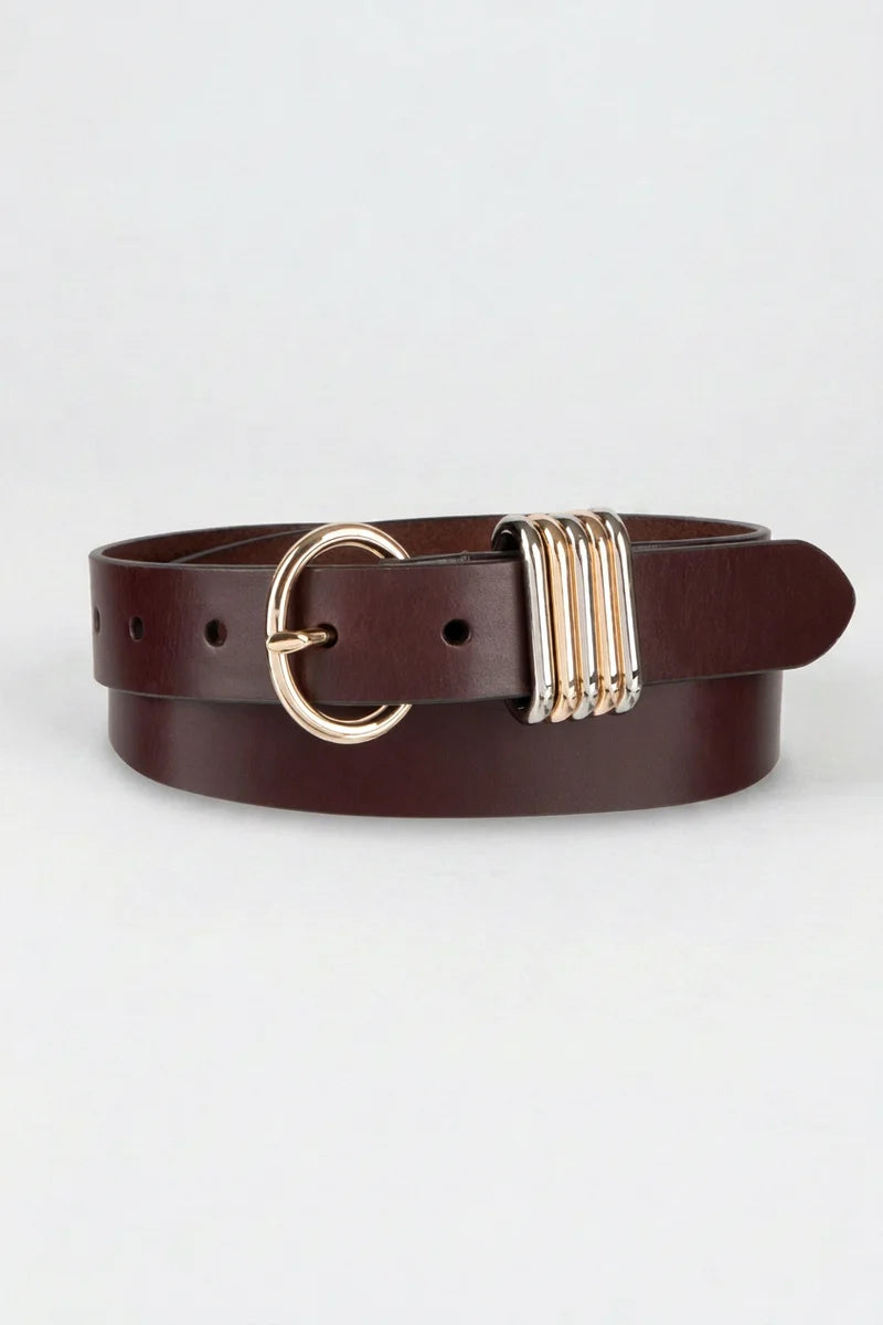 Tribal BREA - Genuine Leather Harness Belt with Mixed-Metal Hardware